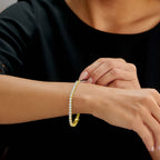 Gold Plated Sterling Silver Tennis Bracelet with 4mm Cubic Zirconia