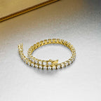 Gold Plated Sterling Silver Tennis Bracelet with 4mm Cubic Zirconia