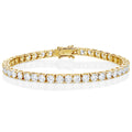 Gold Plated Sterling Silver Tennis Bracelet with 4mm Cubic Zirconia