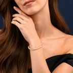 Gold Plated Sterling Silver Tennis Bracelet with 4mm Cubic Zirconia