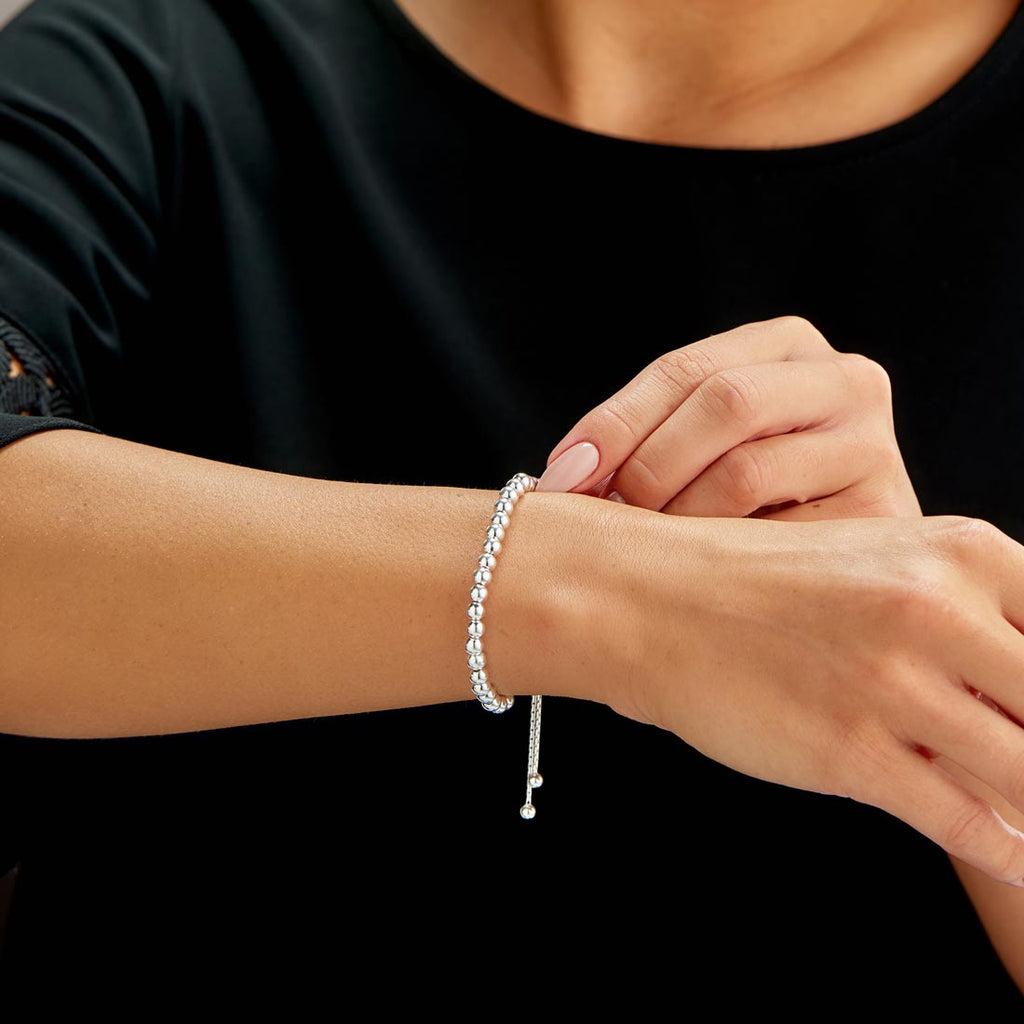 Sterling Silver Ball Bracelet, Silver or Rose Gold Plated Bracelet