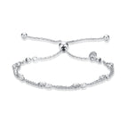 Sterling Silver Bracelet with Twin Line Diamond Cut Beads