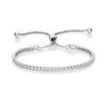 Sterling Silver Zirconia Bracelet, Silver 
