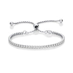Sterling Silver Zirconia Bracelet, Silver 