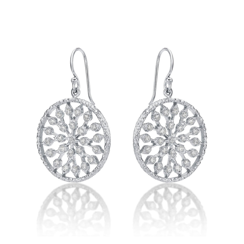 Sterling Silver Chakra Earrings with Cubic Zirconia