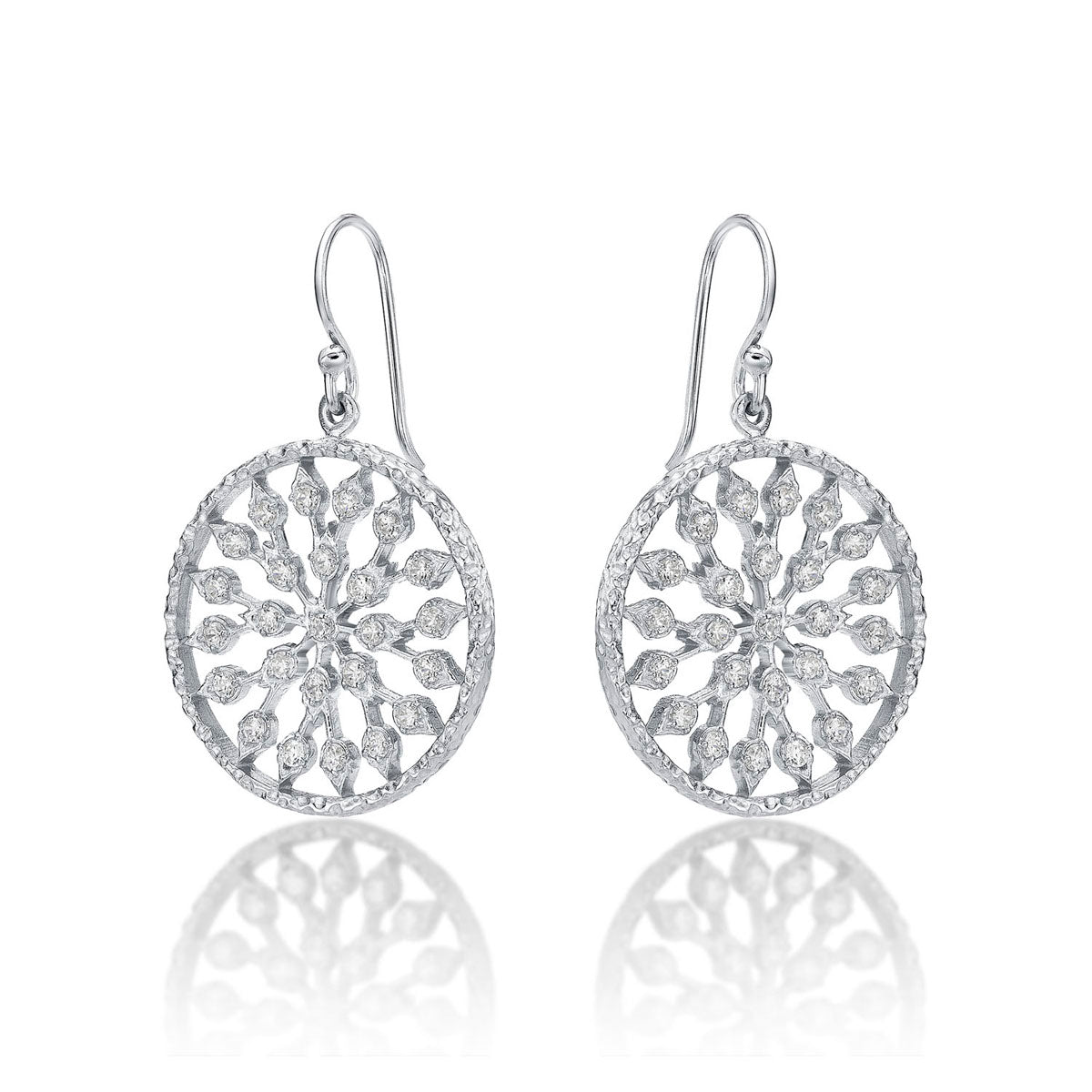 Sterling Silver Chakra Earrings with Cubic Zirconia