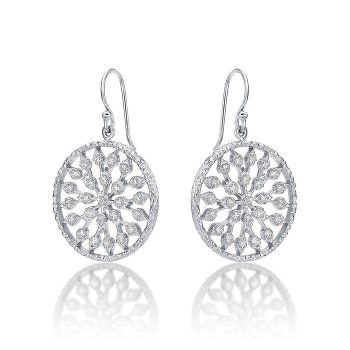 Sterling Silver Chakra Earrings with Cubic Zirconia