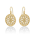 Yellow Gold Plated Sterling Silver Chakra Earrings with Cubic Zirconia