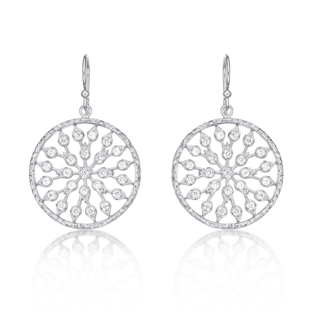 Sterling Silver Chakra Earrings with Cubic Zirconia