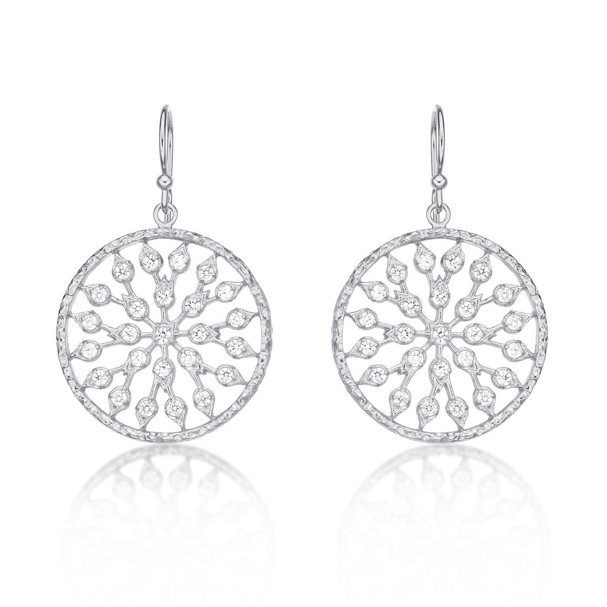 Sterling Silver Chakra Earrings with Cubic Zirconia