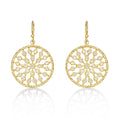 Yellow Gold Plated Sterling Silver Chakra Earrings with Cubic Zirconia