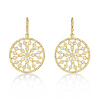 Yellow Gold Plated Sterling Silver Chakra Earrings with Cubic Zirconia