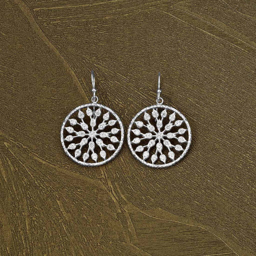 Sterling Silver Chakra Earrings with Cubic Zirconia