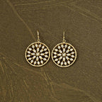 Yellow Gold Plated Sterling Silver Chakra Earrings with Cubic Zirconia