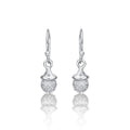 Sterling Silver Acorn Drop Earrings with Cubic Zirconia