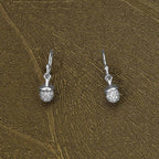 Sterling Silver Acorn Drop Earrings with Cubic Zirconia