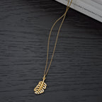 Gold Plated Sterling Silver ORNATE FEATHER Pendant Necklace with Cubic Zirconia