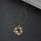Gold Plated Sterling Silver GALAXY Pendant Necklace with Cubic Zirconia