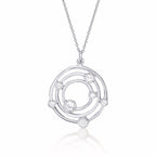 Sterling Silver GALAXY Pendant Necklace with Cubic Zirconia