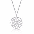 Sterling Silver CHAKRA Pendant Necklace with Cubic Zirconia