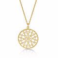 Gold Plated Sterling Silver CHAKRA Pendant Necklace with Cubic Zirconia
