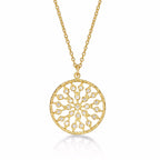 Gold Plated Sterling Silver CHAKRA Pendant Necklace with Cubic Zirconia