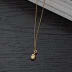 Gold Plated Sterling Silver ACORN Pendant Necklace with Cubic Zirconia