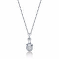 Sterling Silver ACORN Pendant Necklace with Cubic Zirconia