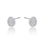 Sterling Silver Diamonte Disk Earrings with Cubic Zirconia