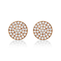 Rose Gold Plated Sterling Silver Disk Earrings with Cubic Zirconia