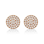 Rose Gold Plated Sterling Silver Disk Earrings with Cubic Zirconia
