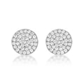 Sterling Silver Diamonte Disk Earrings with Cubic Zirconia