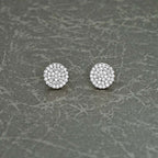 Sterling Silver Diamonte Disk Earrings with Cubic Zirconia