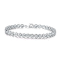 Bezel Set Sterling Silver Tennis Bracelet 4mm White Cubic Zirconia