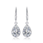 925 Sterling Silver Leverback Dangle Earrings With Cubic Zirconia
