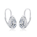 Sterling Silver Cubic Zirconia Leverback Drop Earrings