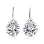 Sterling Silver Cubic Zirconia Leverback Drop Earrings
