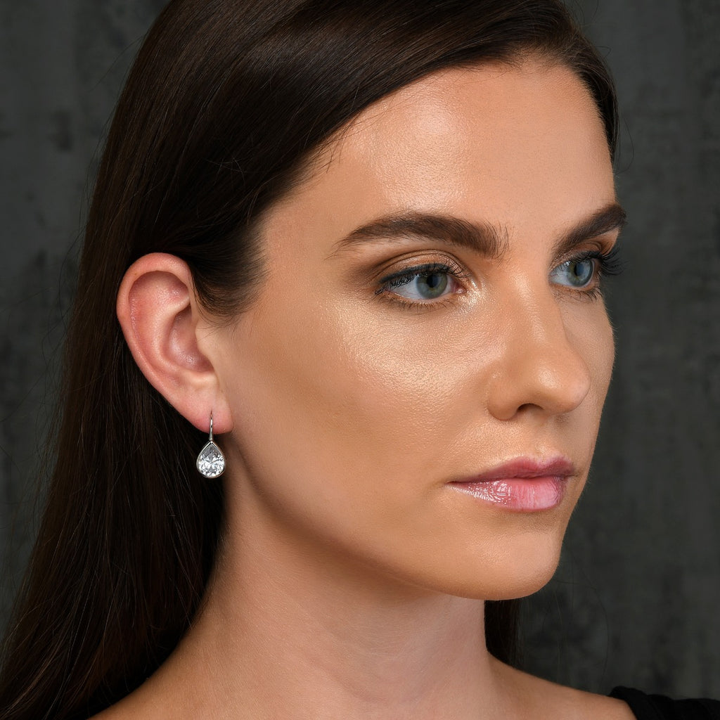 925 sterling silver pear drop earrings