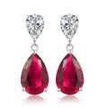 Red drop earrings in 925 silver
