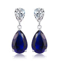 blue pear drop earrings in 925 sterling silver