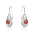 Cocoon Sterling Silver Drop Earrings, Garnet Maroon Cubic Zirconia