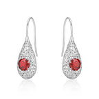 Cocoon Sterling Silver Drop Earrings, Garnet Maroon Cubic Zirconia