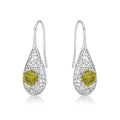Cocoon Sterling Silver Drop Earrings, Peridot Green Cubic Zirconia