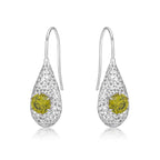 Cocoon Sterling Silver Drop Earrings, Peridot Green Cubic Zirconia