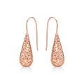 Rose Gold Plated Conical Web 925 Sterling Silver Drop Earrings