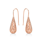 Rose Gold Plated Conical Web 925 Sterling Silver Drop Earrings