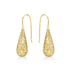 Gold Plated Conical Web 925 Sterling Silver Drop Earrings