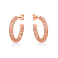 Rose Gold Plated Web Design 925 Sterling Silver Hoop Earrings