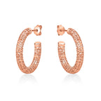 Rose Gold Plated Web Design 925 Sterling Silver Hoop Earrings