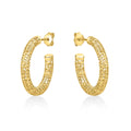 Gold Plated Web Design 925 Sterling Silver Hoop Earrings